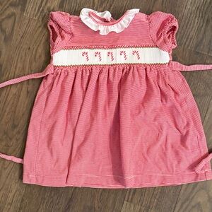 Petit Bebe smocked candy cane dress 18 months